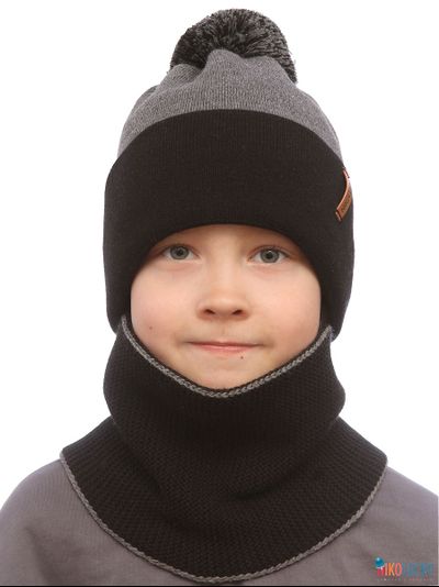 Шапка  22101-02, цвет черный,темно-серый р. 58