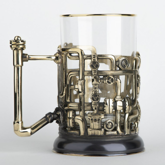 Подарок для Газпрома подстаканник с эмалью