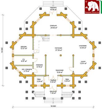 Проект 5-08, 336 кв.м., 14*16