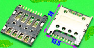 Коннектор Sim-карты №14 LG E988, H818, D335, H502, H422,H522y, Xiaomi Redmi 2, Huawei Honor 4X, Huawei G630, Note3, 3C, LG G2 mini D618 (Sim2), (KA-045)