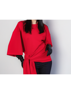 Футболка женская из джерси пунто милано (красный)