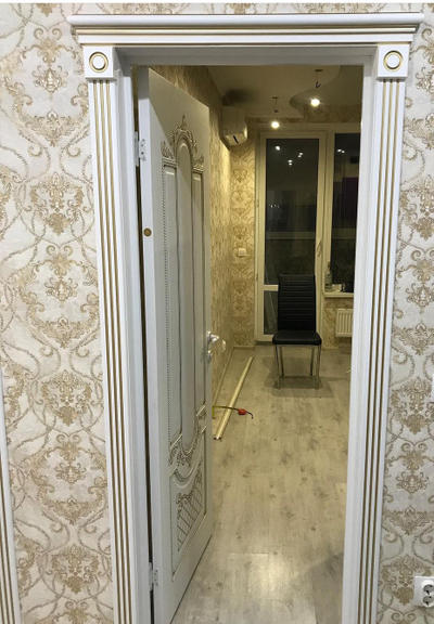 VFD. ALEXANDRIA/ POLAR PG 3D. АЛЕКСАНДРИЯ 3D/ БЕЛАЯ ЭМАЛЬ-ПАТИНА ЗОЛОТО. ПОЛОТНО ГЛУХОЕ