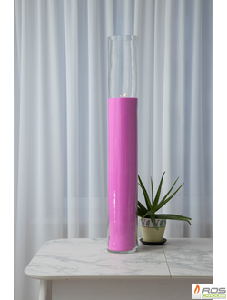 Насыпная свеча "Цилиндр 100 см", розовая "Розовый", с отдушкой "Ванильная карамель"