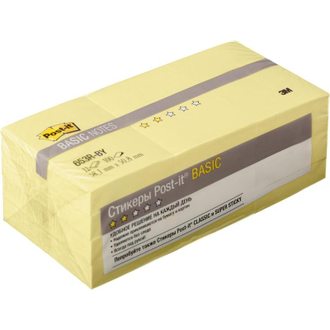 Стикеры Post-it 38x51 мм пастельные желтые (12 блоков по 100 листов)