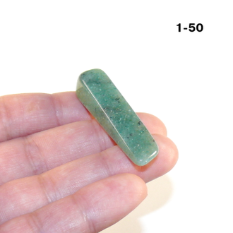 Авантюрин натуральный (галтовка) зеленый №1-50: 7,4г - 44*10*10мм