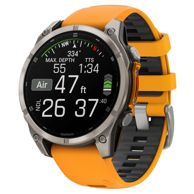 Часы Garmin Fenix 8 —47mm AMOLED Sapphire Titanium Spark Orange / Graphite
