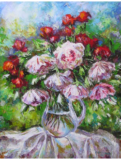 Картина Розы и пионы Круглова Светлана