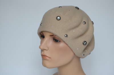 Женский бежевый берет фетровый Визио Италия