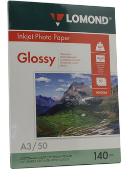 820078  LOMOND глянцевая односторонняя 140г А3 50листов