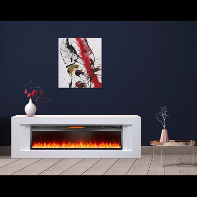 Линейный электрокамин Line WT с очагом Vision 60 LED