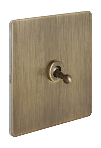 Выключатель одноклавишный тумблер T&J Electric Ultimate II Состаренная латунь