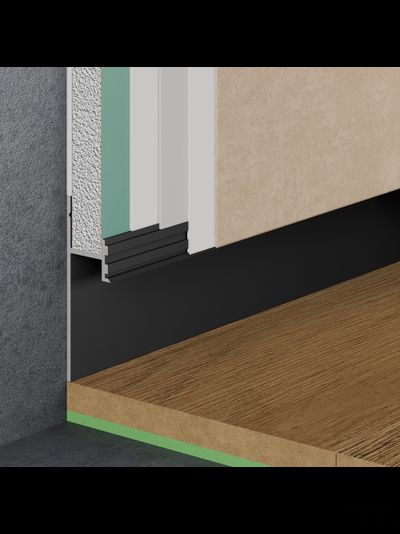 Теневой плинтус скрытого монтажа Pro Design 380 Черный Муар RAL 9005