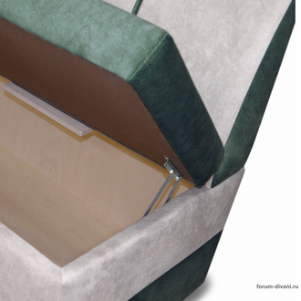 Кухонный ДИВАН "ФОРУМ-8" с боковой спинкой, Зеленый/Слоновая кость Левый