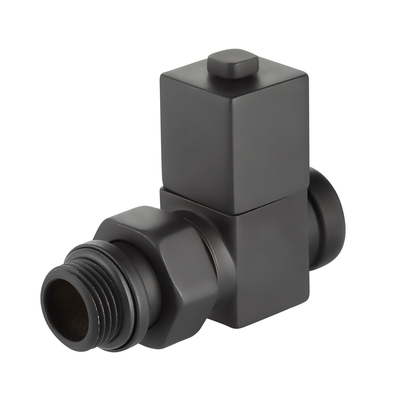 Набор дизайн-вентилей Royal Thermo CUBE, прямой (чёрный) 1/2"