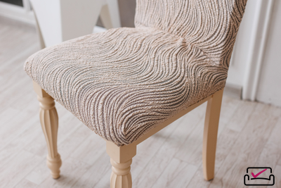 Чехол на стул Жаккард Волна Серый. Россия