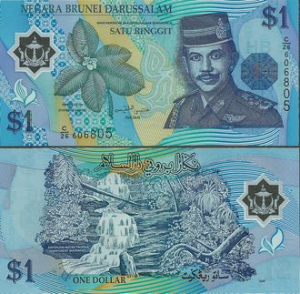 Бруней 1 ринггит 1996 г. (Пластик)