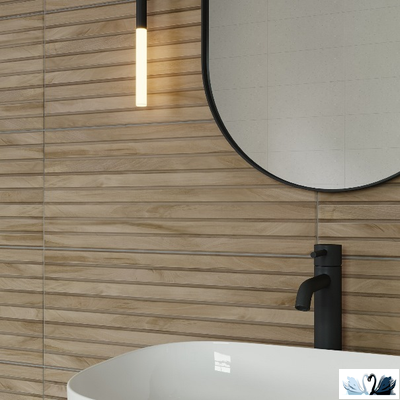 Плитка настенная Gracia Ceramica Supreme beige wall 05 25 х 60 см рельеф коричневые полосы