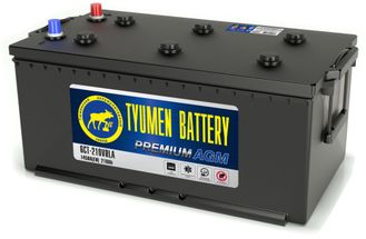 Аккумулятор Тюмень Премиум 210 Ач (TYUMEN BATTERY Premium AGM) (518х279х236) 6СТ-210VRLA-R ток 1450А болт обратная полярность - +