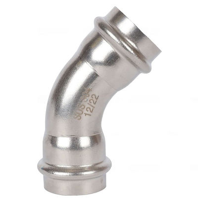 Угольник 45° ROMMER ВПр-ВПр, 35, из нержавеющей стали прессовой