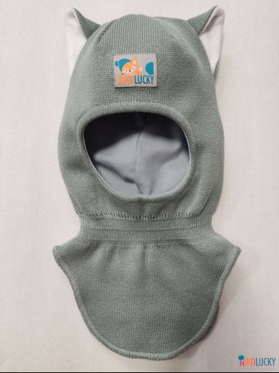 Шапка-шлем 25301-02 х/б подклад, мятно-серый 44-46