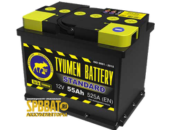 Аккумулятор Тюмень Стандарт 55 Ач ток 525А (TYUMEN BATTERY Standard) 6СТ-55L (Ca/Ca) П/П (242х175х190) прямая полярность + -