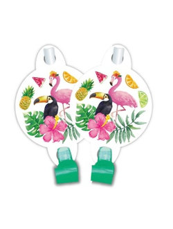 Язычок-гудок с карточкой 6 шт./фламинго
