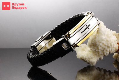 Кожаный браслет с крестом Advocate