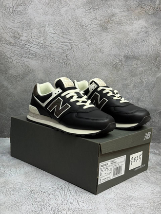 New Balance 574 Black кожаные
