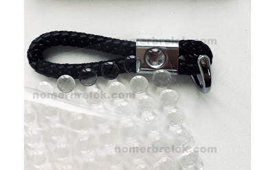 БРЕЛОК С КОЖАНЫМ ПЛЕТЁНЫМ РЕМЕШКОМ ПОД ВСТАВКУ ЛОГОТИПА С ЛИНЗОЙ