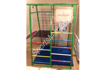 ДСК РАННЕГО РАЗВИТИЯ PLASTEP ТЕРЕМОК 170 С ПЛОЩАДКОЙ МЕТАЛЛ. Цвет: зеленый, перекладины цветные; Щит баскетбольный KARUSSELL.