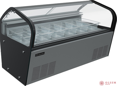 Витрина для мороженого Carboma I60 VL 1,2-1 JOY нержавеющая сталь