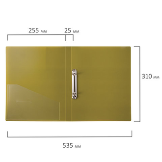Папка на 2 кольцах BRAUBERG "Шелк", 25 мм, внутренний карман, бронза, до 170 листов, 0,7 мм, 227503