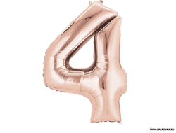 Шар фольгированный Цифра 4 Розовое золото 18"