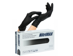 Перчатки нитриловые NitriMAX чёрные, S