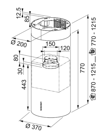 FTU PLUS 3707 I XS (335.0588.221)  нерж. сталь вытяжка