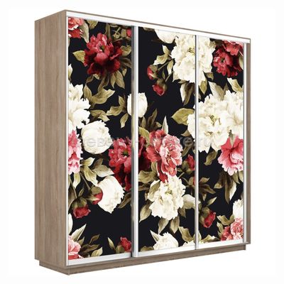 Шкаф-купе Трио-Фото (Пионы) 1800*450*2200