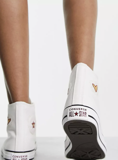 Converse Chuck Taylor All Star Valentines Day белые высокие с вышивкой
