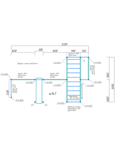 Спортивная площадка Workout W141