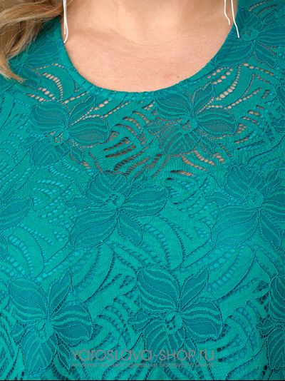 Нарядное кружевное платье бирюзового цвета
