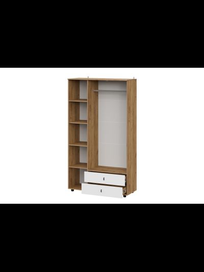 Байкал Шкаф трехстворчатый с ящиками SAFE Дуб Золотой/Белый матовый