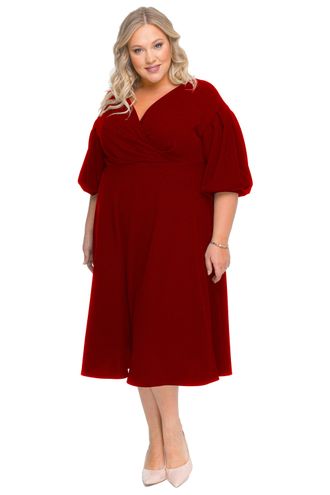 Элегантное платье арт. 1924807 (Цвет бордовый) Размеры 50-70
