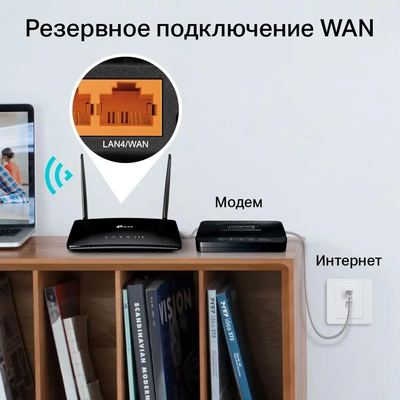 Wi-Fi роутер TP-Link Archer MR400, AC1200 Черный