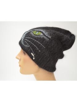 Шапка стразы Сваровски кошка