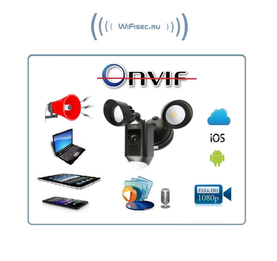 Ring. Уличная WiFi видеокамера с сиреной 100 дб., встроенный микрофон, с DVR. Full HD 2 Mp (Lizvie Light)