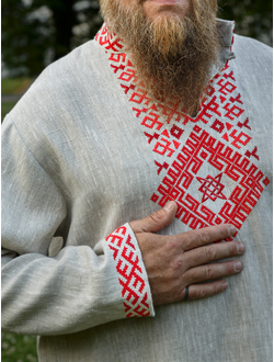 "Царская" славянская рубаха - лён 100%