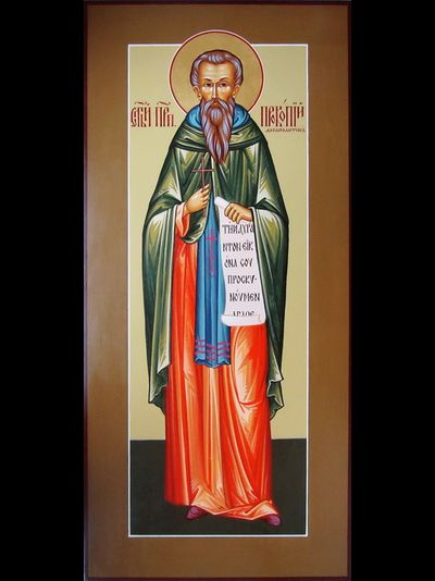 Прокопий Декаполит, святой преподобный. Рукописная мерная икона.