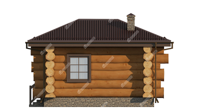 Сруб бани из бревна ручной рубки Кедр, 16 м2