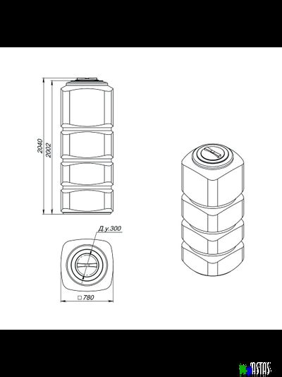 Емкость Экопром L 1000 л синяя