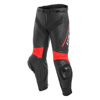 Брюки кожаные Dainese DELTA 3 Black/Black/Fluo-Red