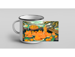 Кружка металлическая эмалированная Капибара, Kapibara-san №7